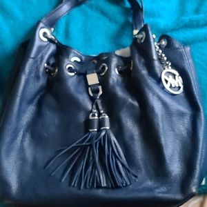 Michael Kors Navy blue leather handbag